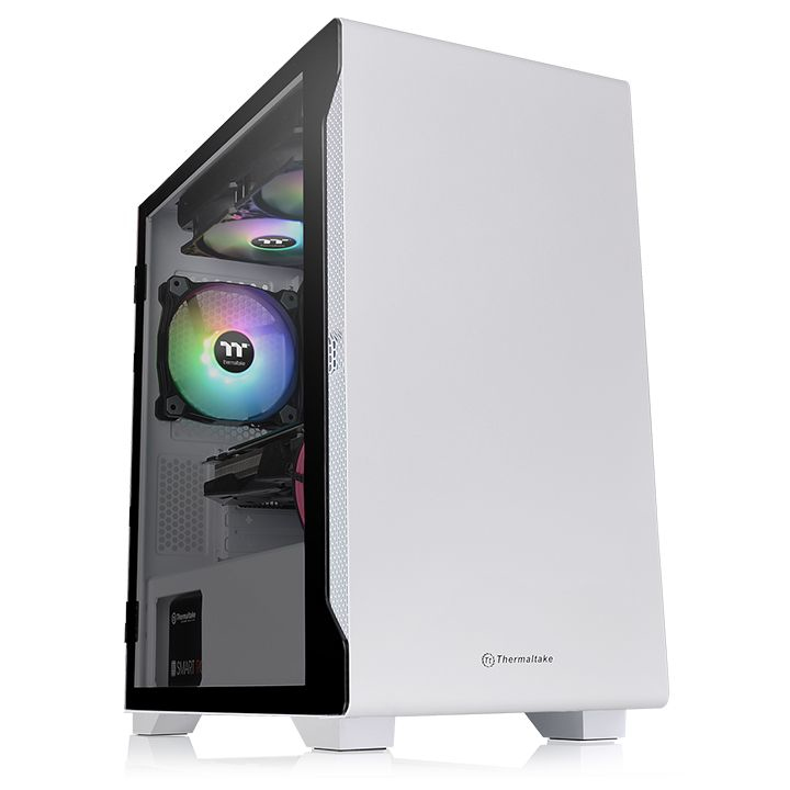 Gabinete thermaltake s100 tg snow (ca-1q9-00s6wn-00) - color blanco, micro torre