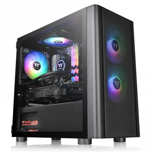 Gabinete thermaltake ca-1r1-00s1wn-02 - v150 tempered glass argb breeze micro