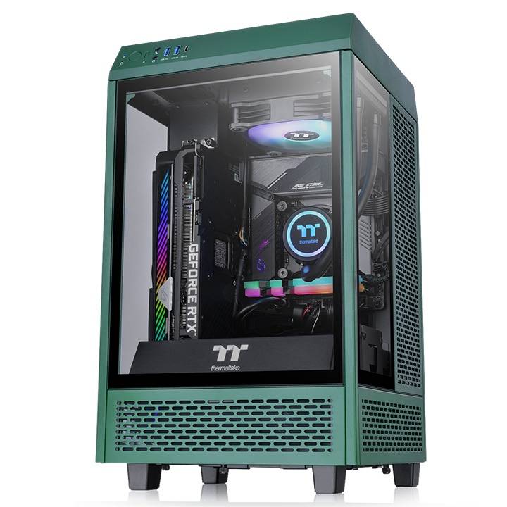 Gabinete thermaltake the tower 100 racing green (ca-1r3-00scwn-00) - color verde, mini torre