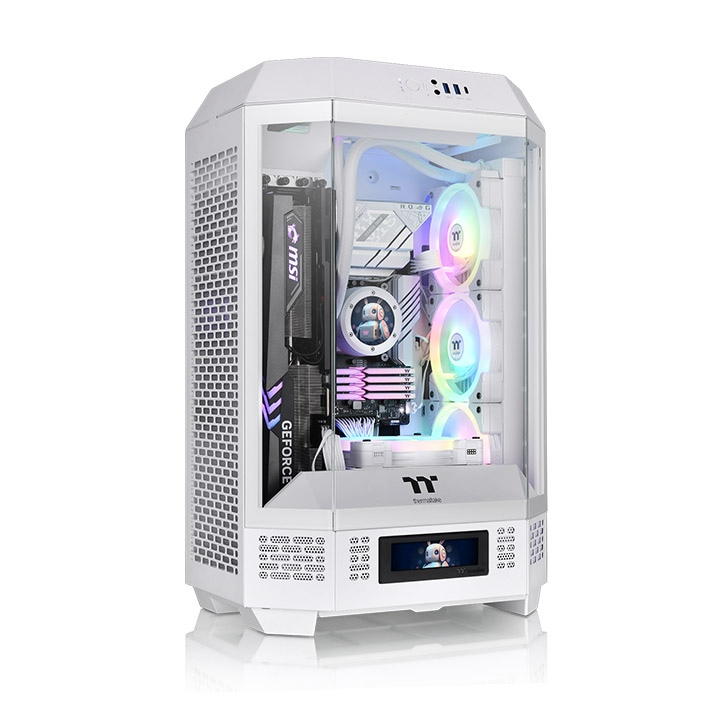 Gabinete thermaltake ca-1y4-00s6wn-00 - micro-tower, pc, vidrio, spcc, micro atx, mini itx, blanco