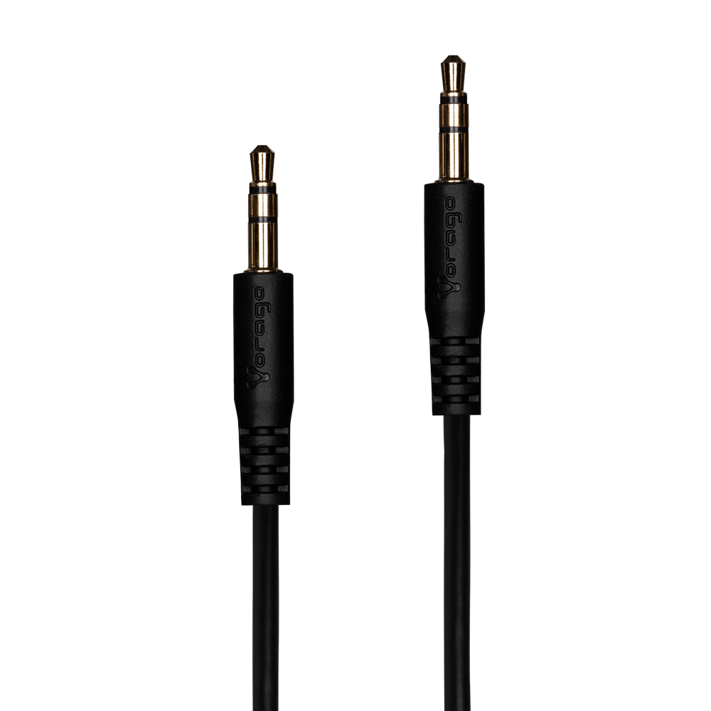 Cable auxiliar audio vorago cab-a01b negro 3.5mm a 3.5 mm