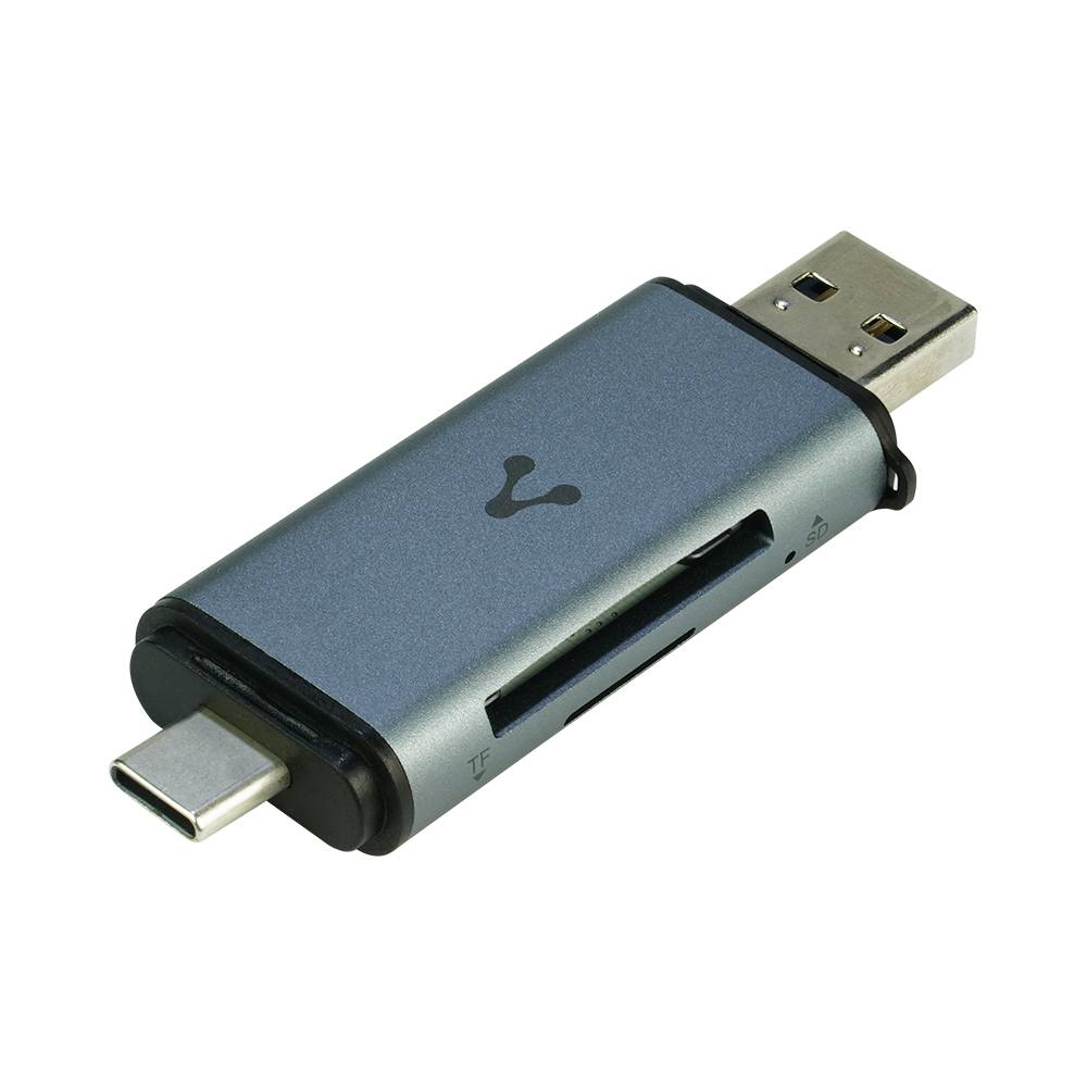 Lector de memorias vorago cr-350 sd/micro sd usb 3.0 y tipo c otg