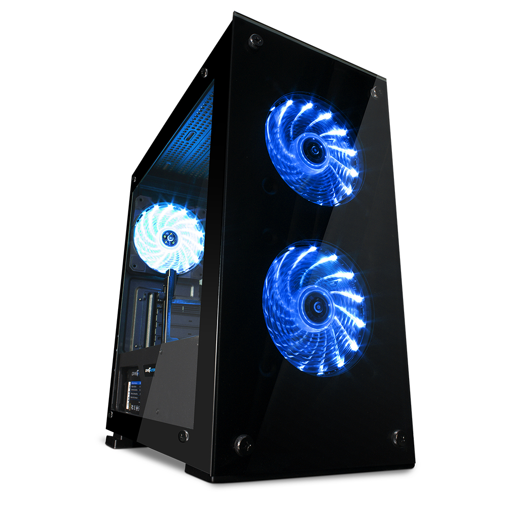 Gabinete. gamer factor csg550. micro atx - 3 vent, 120mm rgb, cristal s/fte.