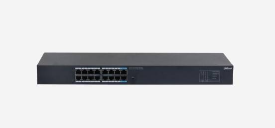 Dh-sg1016 switch 16 puertos gigabit ethernet - 10/100/1000, diseño compacto, capa 2, switching 1.6 gbps, velocidad de reenvio de paqutes 23.81 mbps