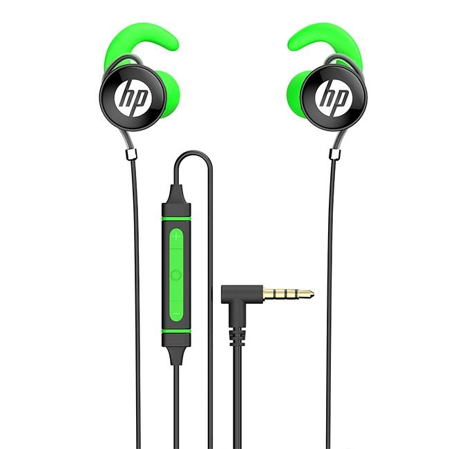 Audifonos verde hp dhe-7004 stereo deep bass con microfono (play/pausa - avanzar/retroceder cancion, asistente virtual) entrada auxiliar 3.cable de 1m