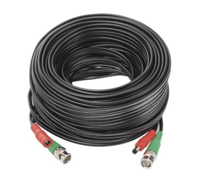 Cable coaxial armado hikvision diy-20m-hd - 20 mts, negro