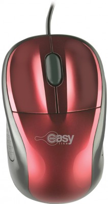 Mouse easy line easy line - rojo, 3 botones, óptico, 1000 dpi