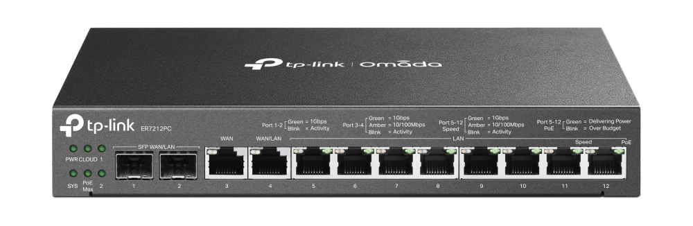 Router vpn gigabit 3 en 1 omada tp-link er7212pc de gestión centralizada y hasta 4 puertos wan ethernet