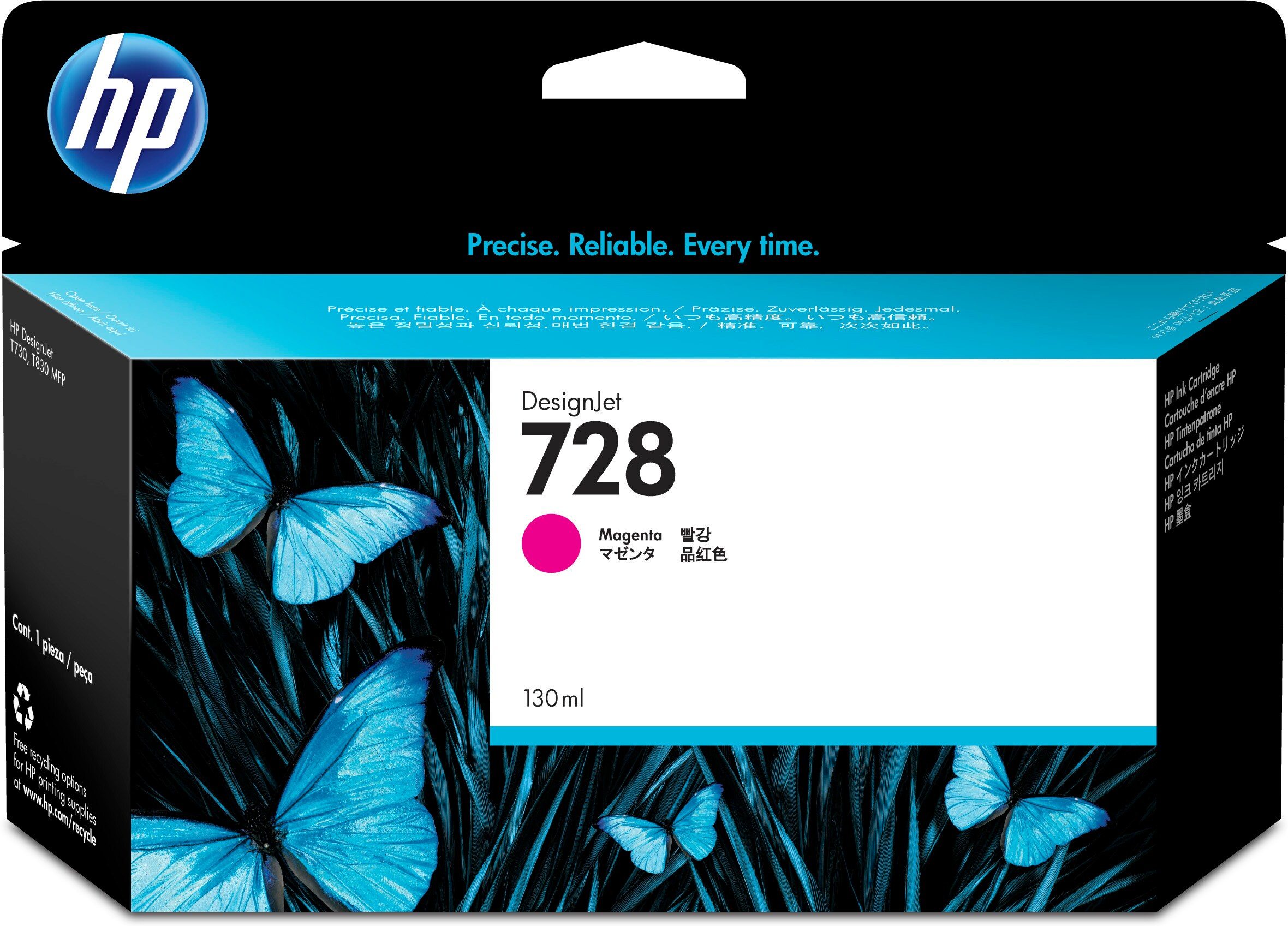 Tinta hp 728 - f9j66a, magenta 130ml