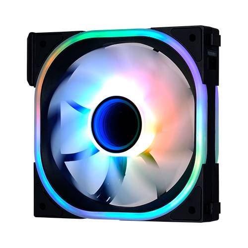 Ventilador modular game factor fg500 - 120mm, 58 cfm, 1900 rpm, rgb, compatible con fg500 negro