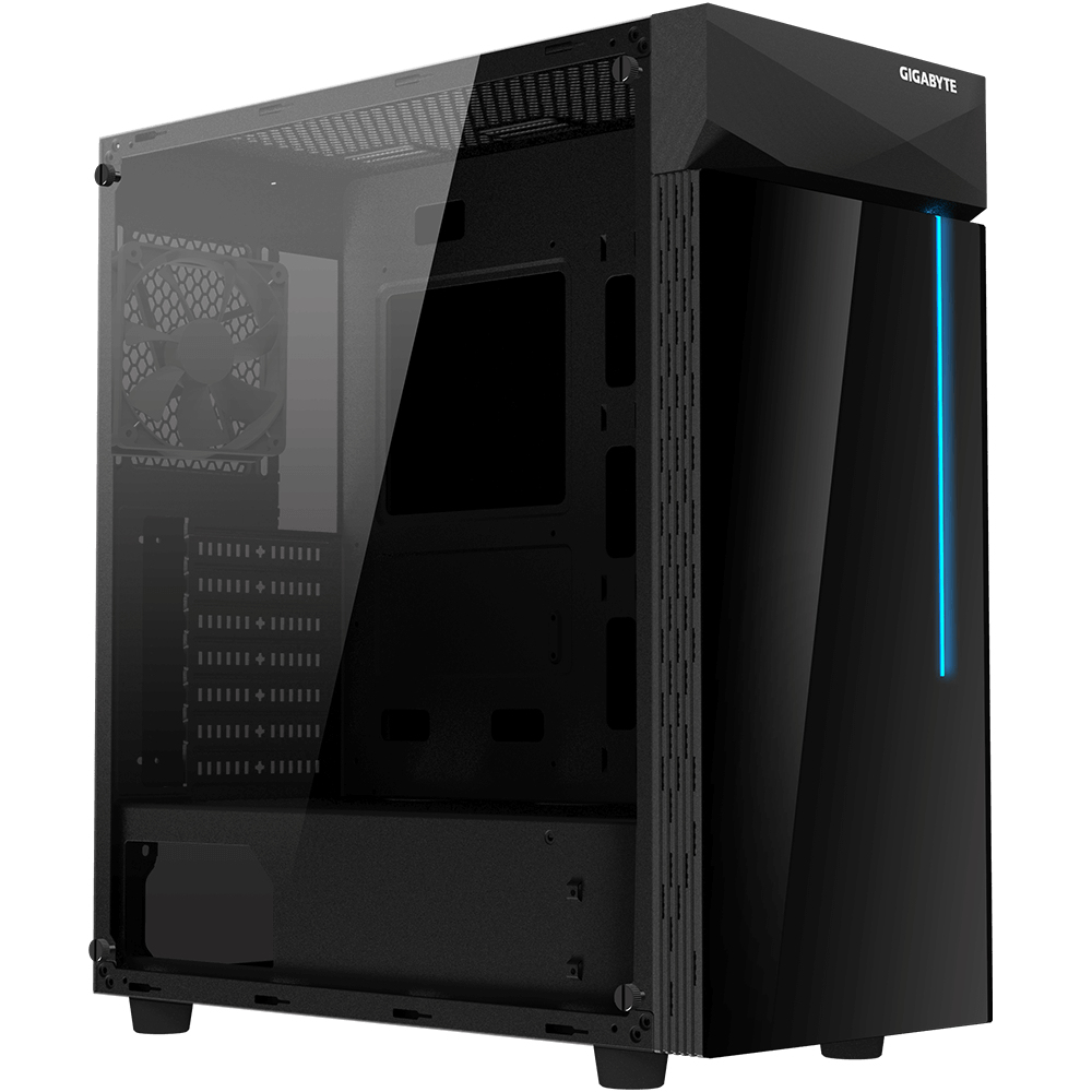 Gabinete gigabyte gb-c200g - midi-tower, gabinete, atx, micro-atx, mini-itx, negro