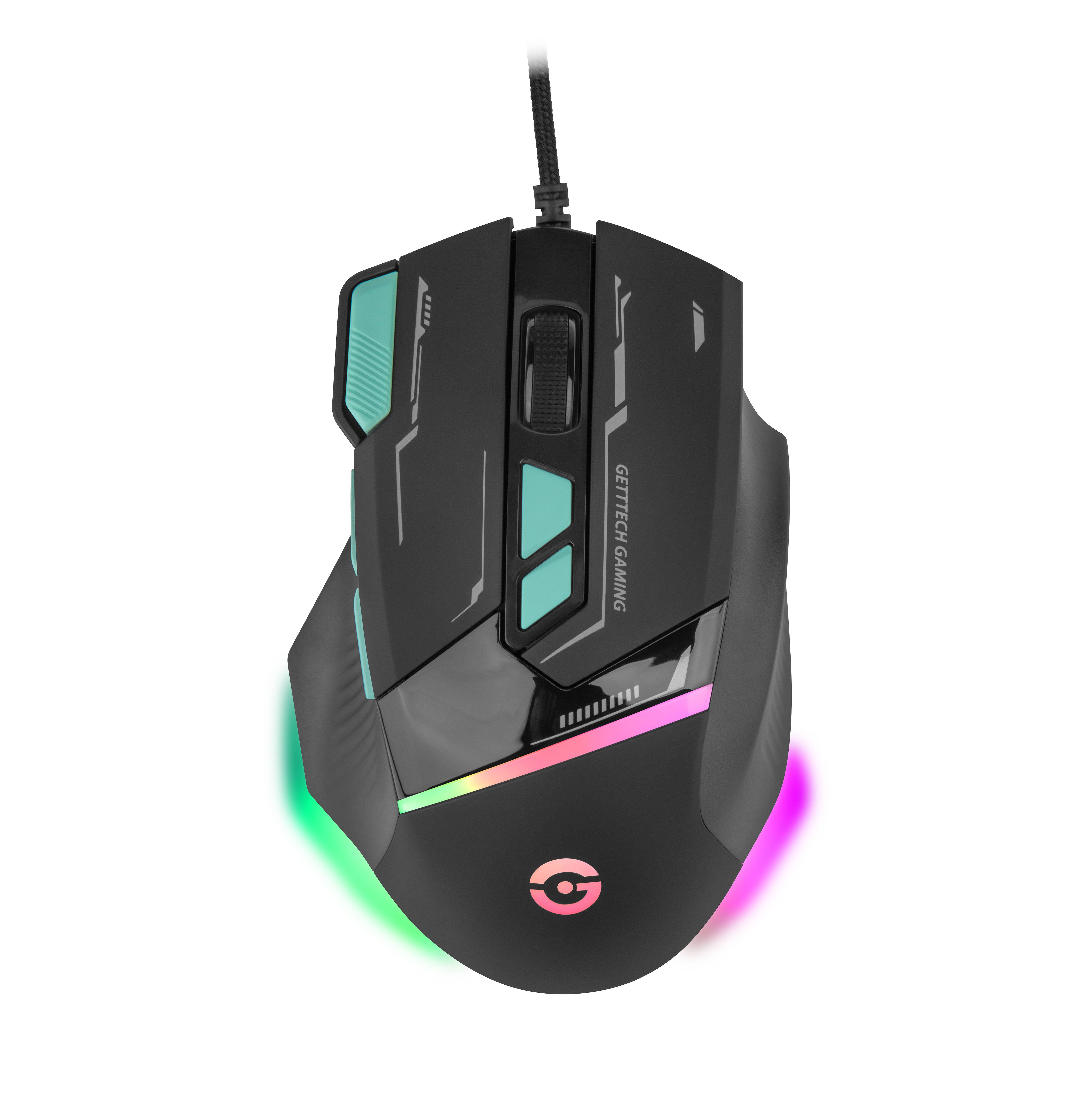 Mouse gamer - getttech, negro - modelo gpm-rgbwr-g1-bk