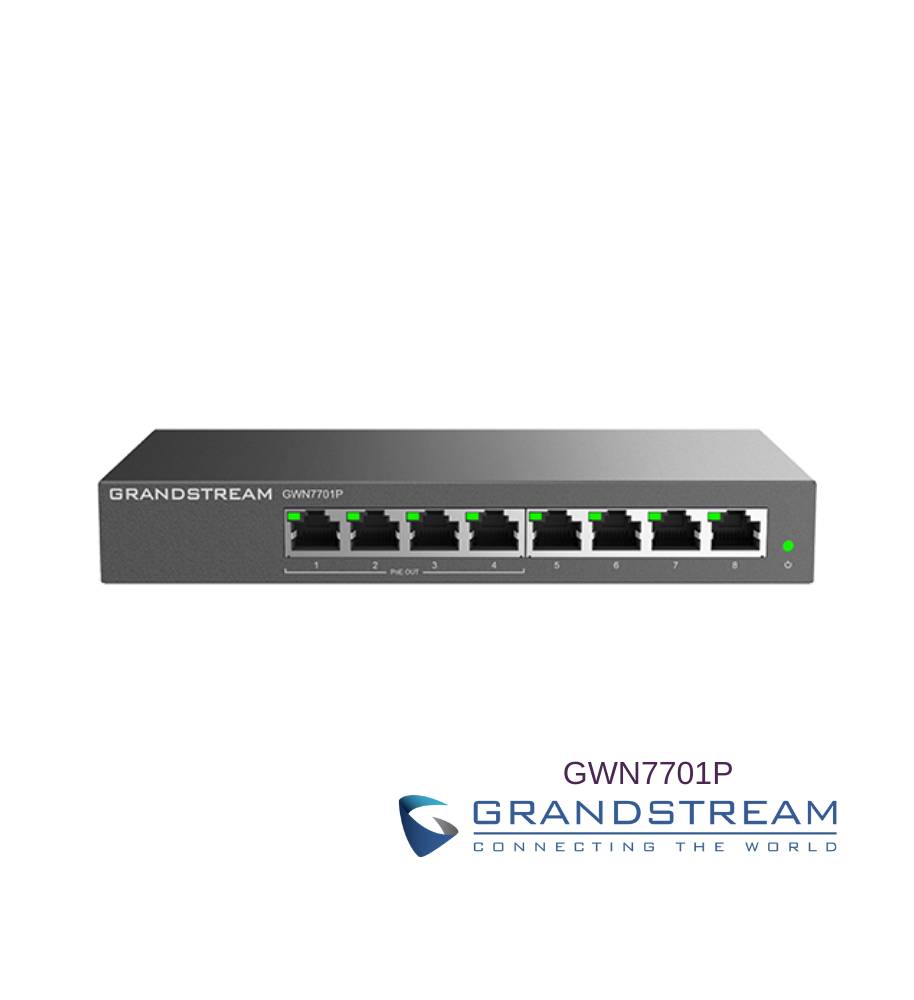 Switch grandstream gwn7701p 8 puertos gigabit - 4 pts poe