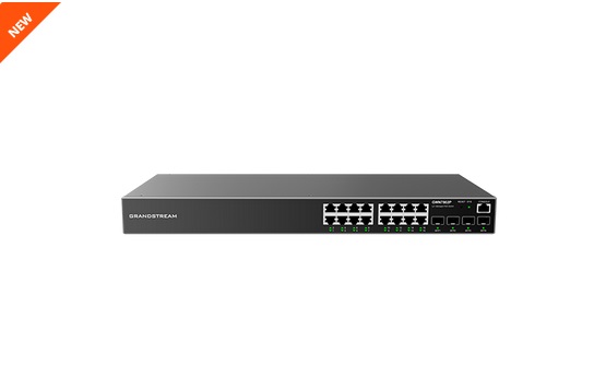 Switch administrable grandstream (gwn7802) 16 puertos gigabit + 2 sfp. capa 2 + - fan-less, qos para audio y video