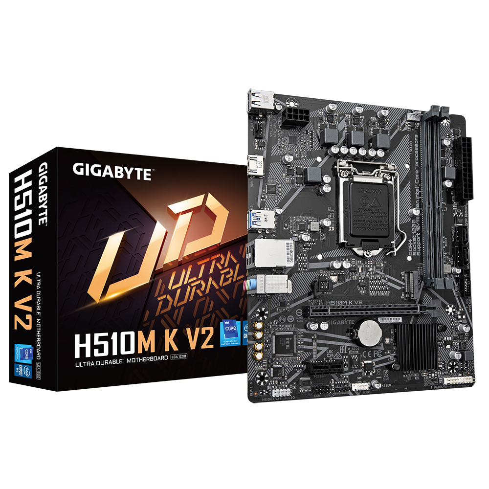 Mb gigabyte h510m k v2 intel s-1200 11a gen/2xddr4 3200mhz/pcie 3.0/hdmi/4xusb 3.1/m.2/micro atx/gama basica