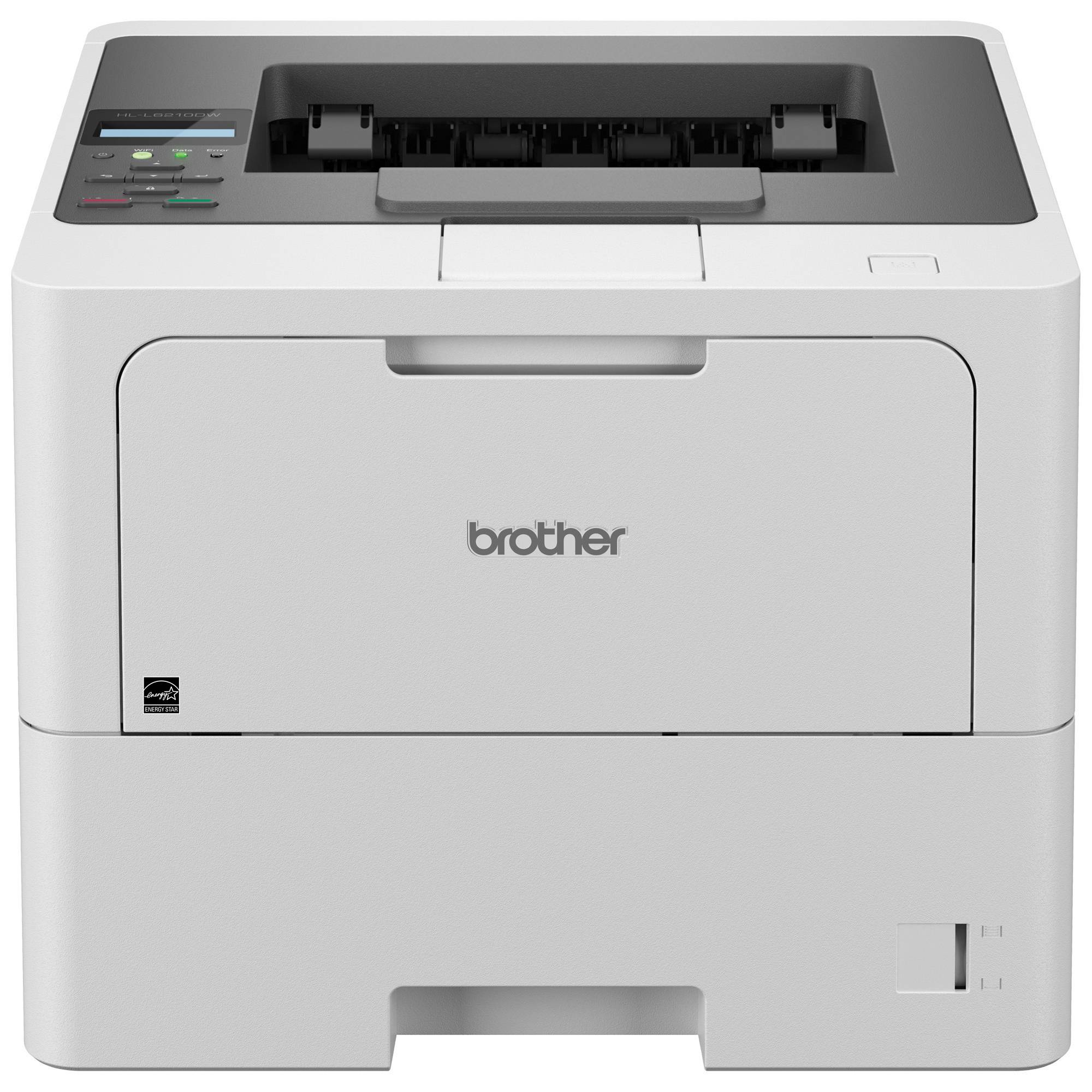 Impresora láser monocromática brother hll6210dw - 52 ppm, dúplex, gigabit ethernet, wifi 2.4/5ghz, tóner de hasta 18, 000 págs