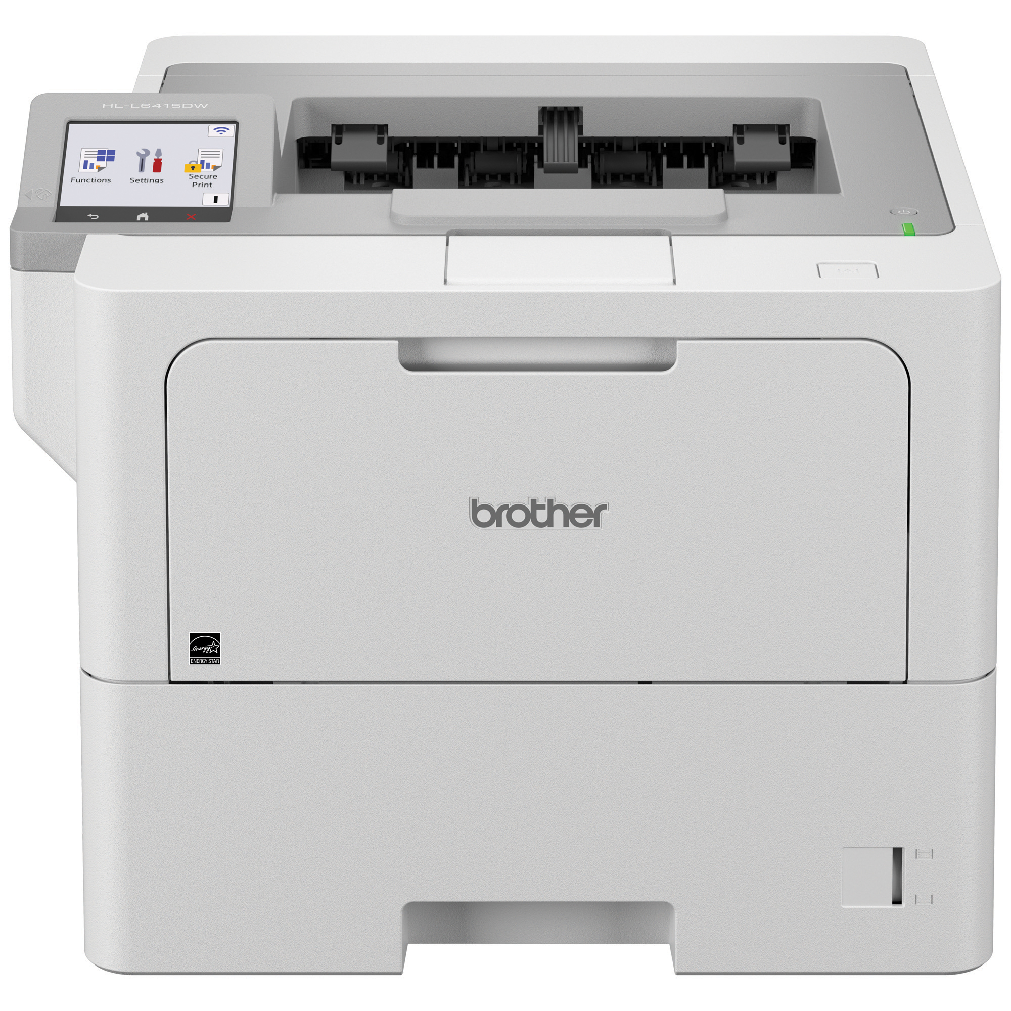 Impresora láser monocromática brother hll6415dw - 52 ppm, dúplex, gigabit ethernet, wifi 2.4/5ghz, tóner de hasta 25, 000 págs