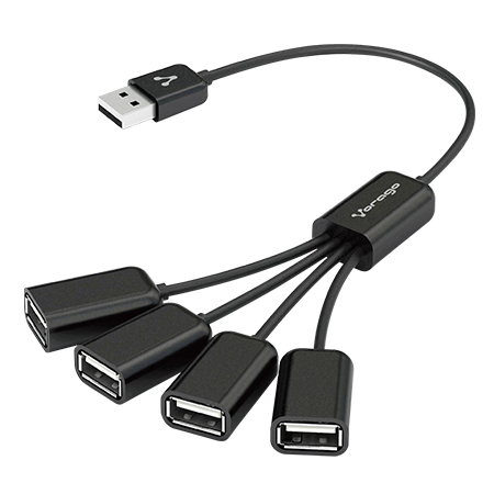 Hub usb vorago hu-101 - usb 2.0, negro, 4 puertos