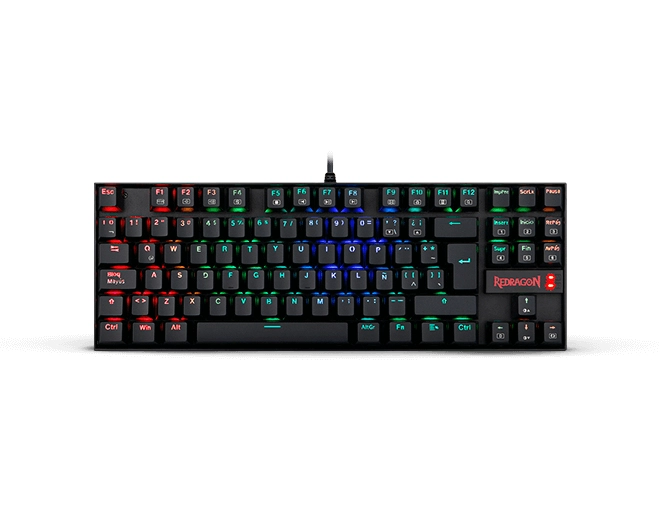 Teclado mecánico redragon kumara rgb blue switch - español, negro, rgb