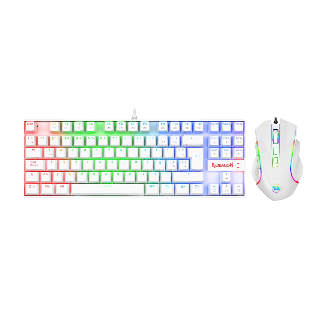 Combo  redragon k552wrgb-ba-sp - juego, blanco