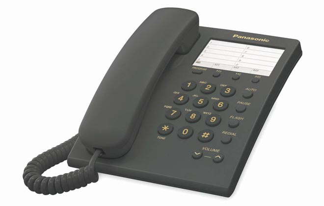 Teléfono analógico panasonic kx-ts550meb - analógica, escritorio/pared, negro