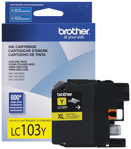 Cartucho de tinta brother lc103y - amarillo