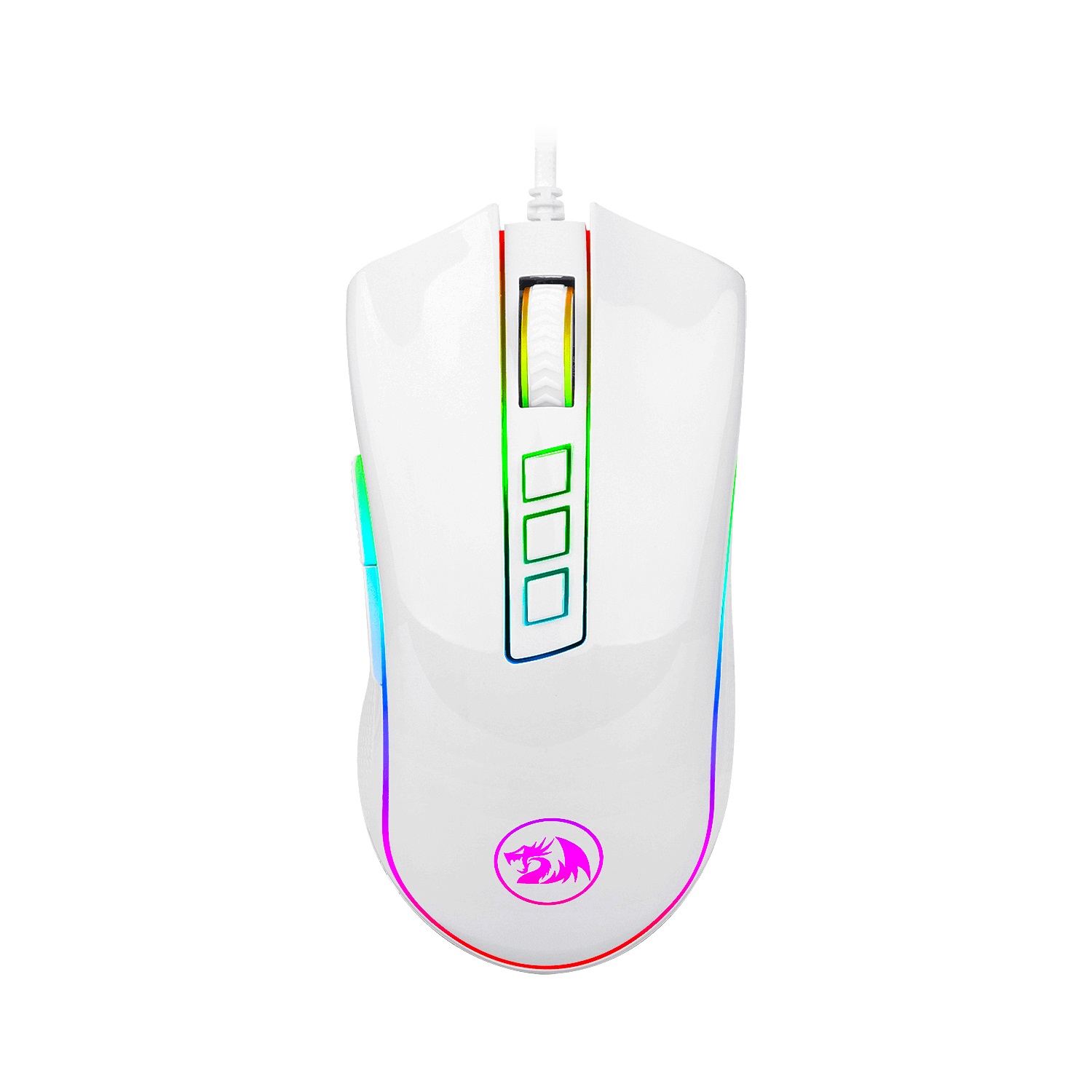 Mouse  redragon cobra white chroma - juego, blanco