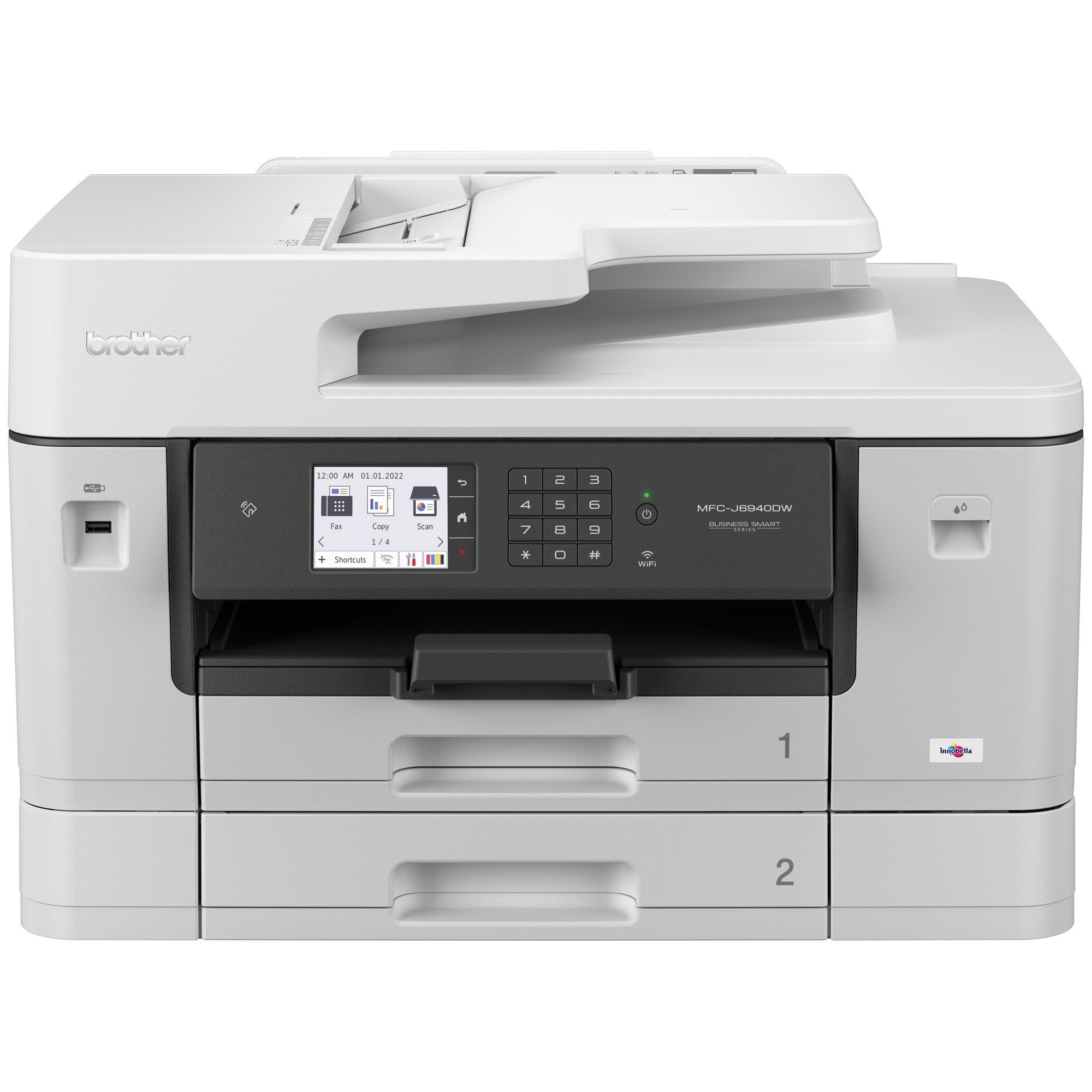 Multifuncional inkjet brother mfcj6940dw - 35 ppm negro/32 ppm color, full dúplex, wifi/lan, imprime/copia/escanea hasta tamaño doble carta/tabloide/a3