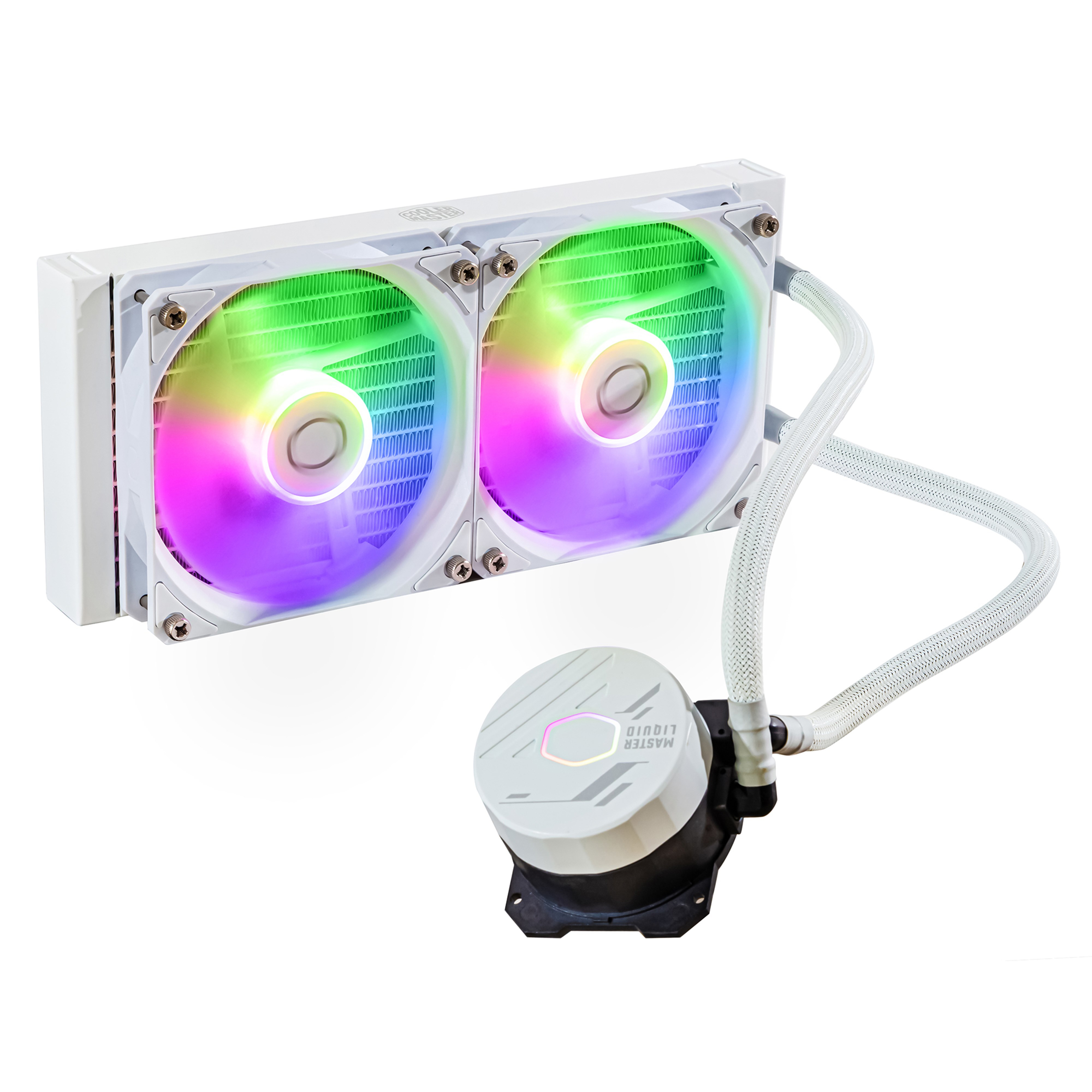 Enfriamiento cooler mlw-d24m-a18pz-rw masterliquid 240l core argb white enfriamiento líquido para cpu - 2 x 120mm, 650-1750rpm