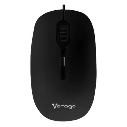 Mouse alámbrico vorago mo-100 - negro, alámbrico, óptico, 1200 dpi