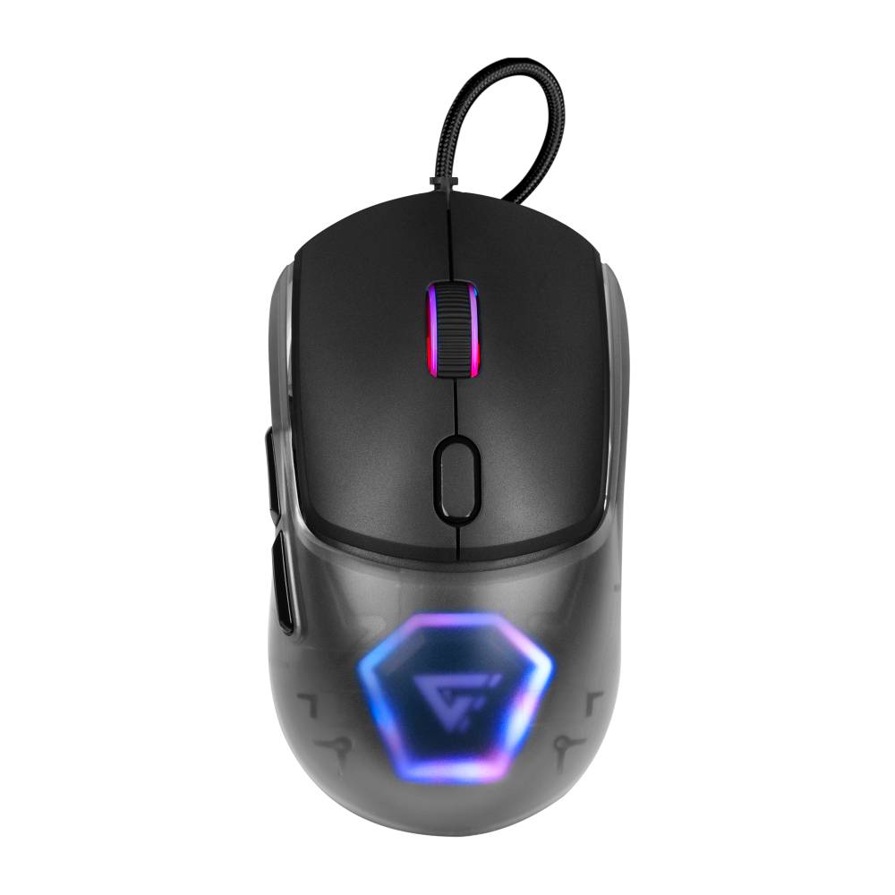 Mouse game factor mog530-bk - carcasas intercambiables, pixart 3327, 12, 000 dpi, rgb, usb, negro