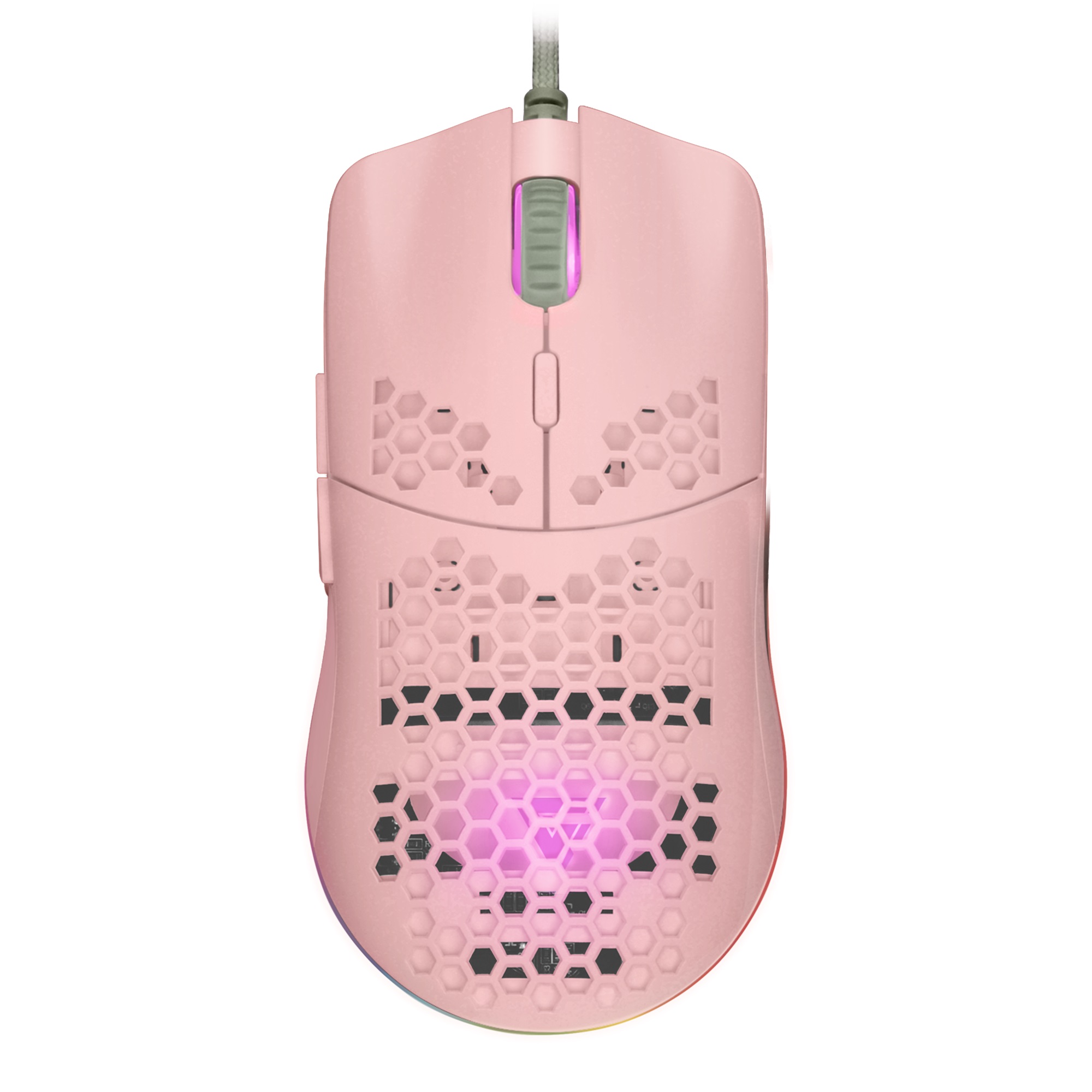 Mouse  game factor mog601 - juego, laser, 16000 dpi, rosa