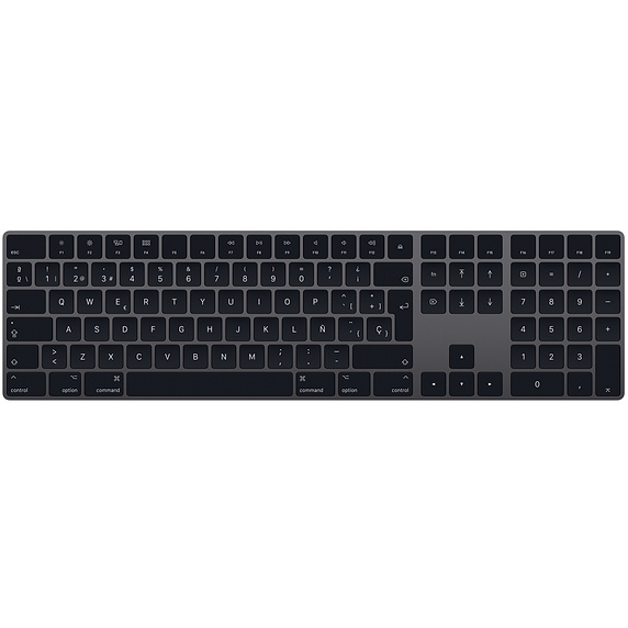 Teclado apple mrmh2e/a - usb + bluetooth, qwerty, negro, gris, pc/server