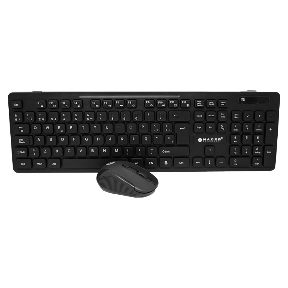 Kit teclado y mouse naceb technology na-0123 - 104 teclas, negro, 8 - 10 mts