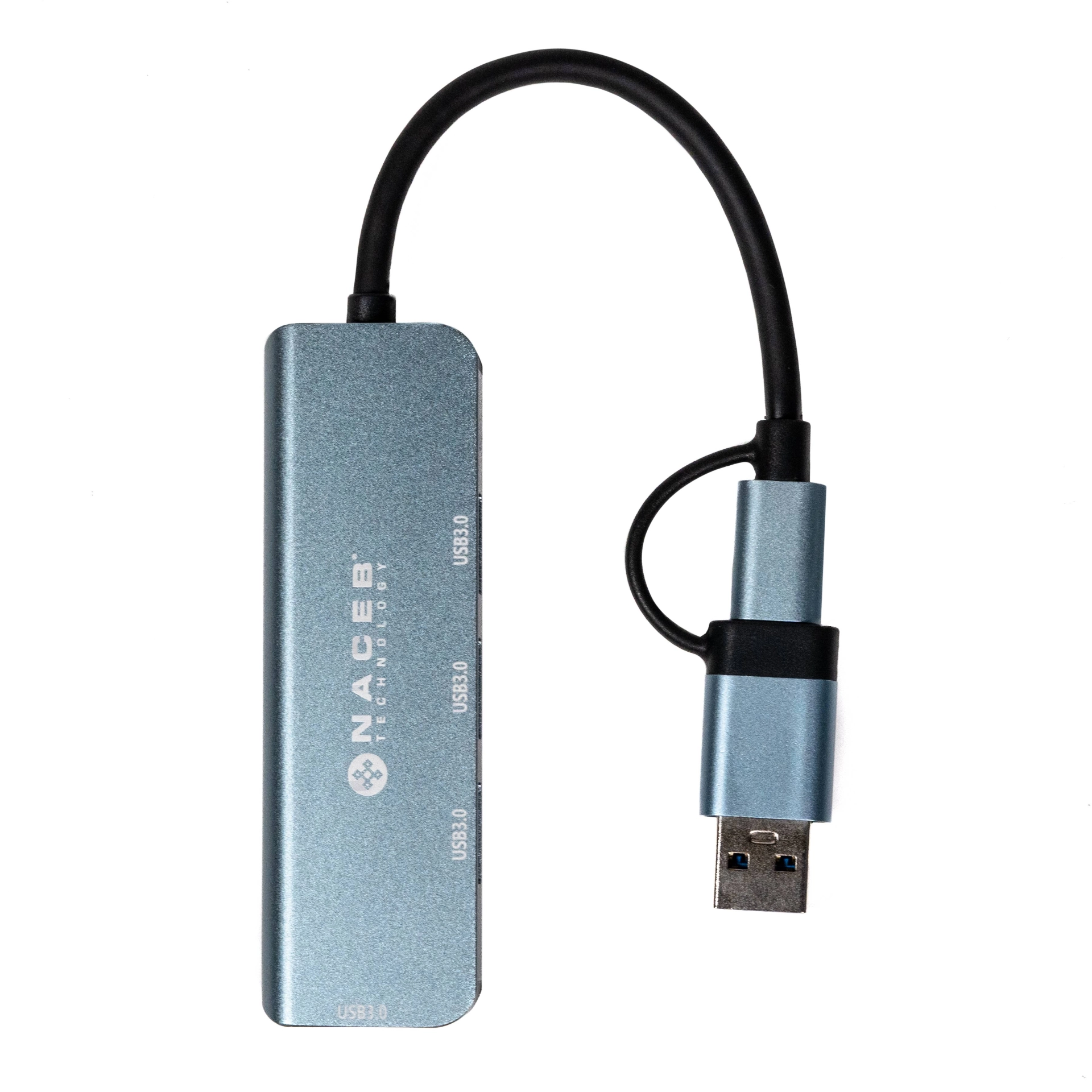 Naceb hub usb-c/a a 4 puertos usb 3.0 na-0126