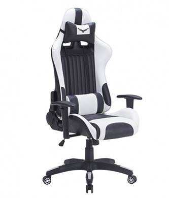 Silla gaming naceb technology marine - gamer, negro/blanco, piel sintética