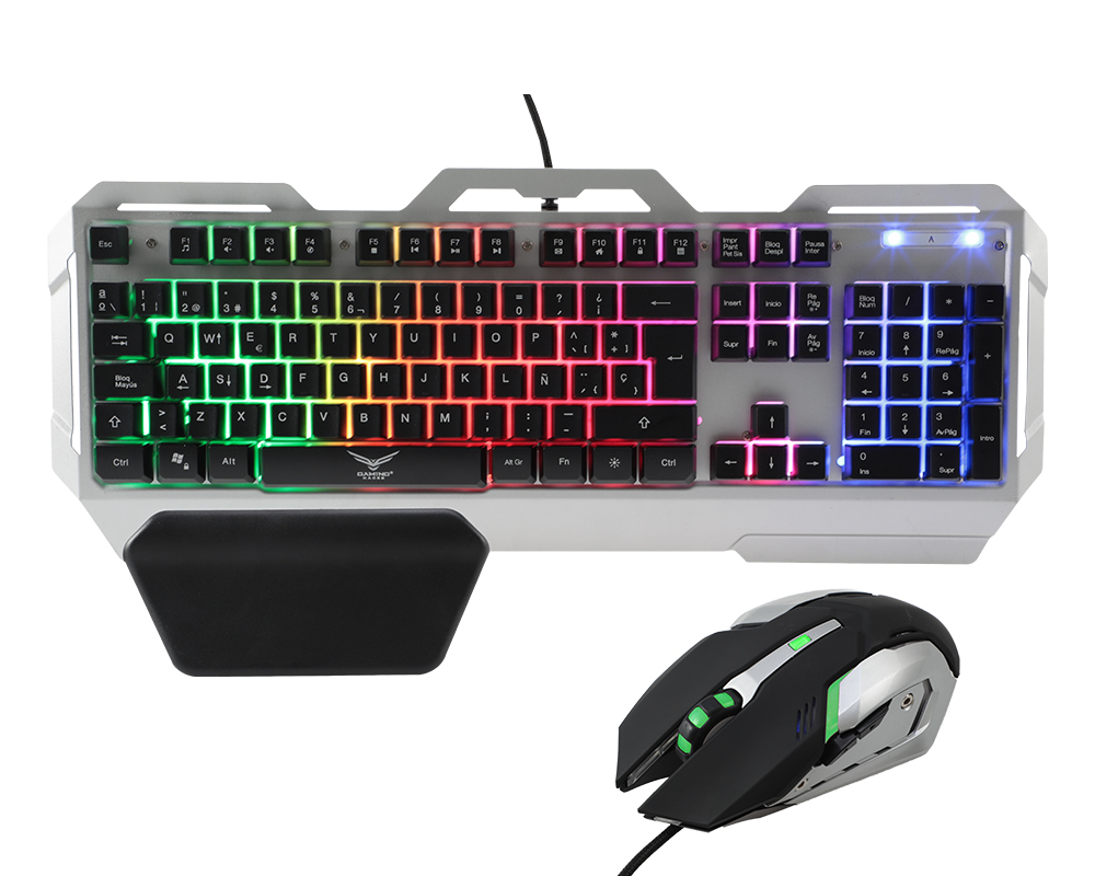 Kit de teclado y mouse gaming naceb technology na-0911 - usb, negro