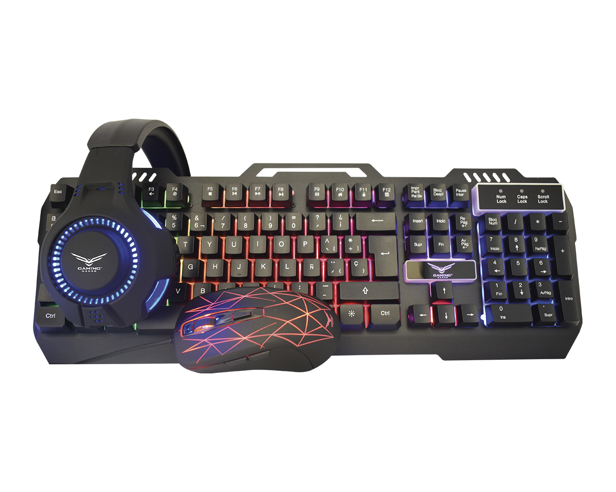 Kit gamer naceb technology na-0925 - usb, juego, alámbrico, 2400 dpi