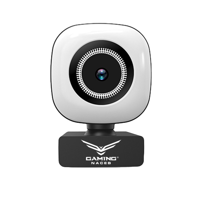 Cámara web naceb na-0958 - 1080p 30fps con micrófono y luz led, full hd