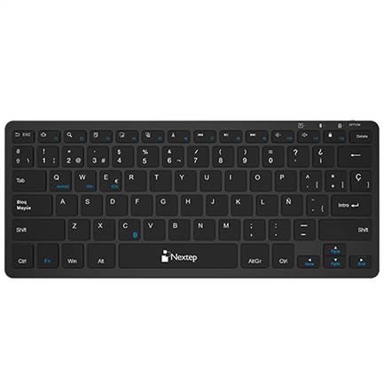 Teclado nextep inalámbrico ne-415m compacto recargable color negro 78 teclas 285mm x 120mm x 16 mm compatible tabletas - celulares lap top etc