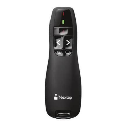 Presentador inalámbrico nextep ne-420 con apuntador laser de color rojo batería aa alcance 20 metros