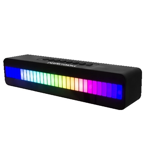 Bocina portátil inalámbrica  perfect choice shine beat rgb - negro