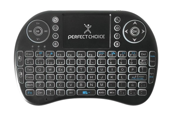 Mini teclado perfect choice pc-201007 - qwerty, negro, universal, inalámbrico