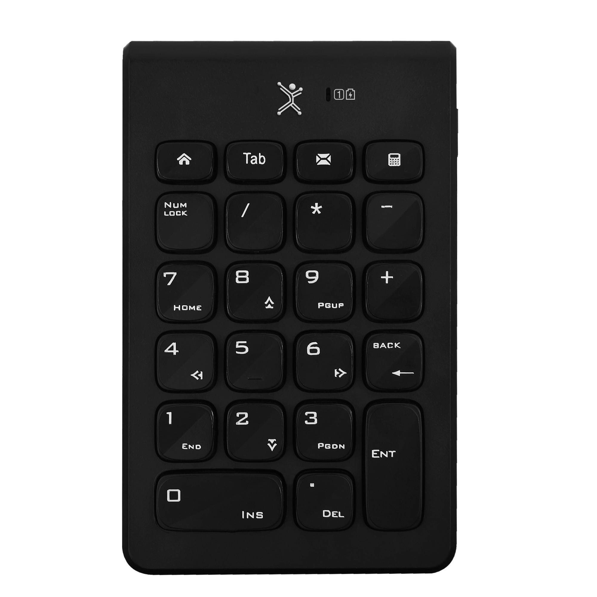 Teclado numérico inalámbrico numbra pc-201106 - diseño portátil, ligero y delgado es el complemento ideal para tu laptop, teclado 1.5 vcc 40ma (1 batería aa