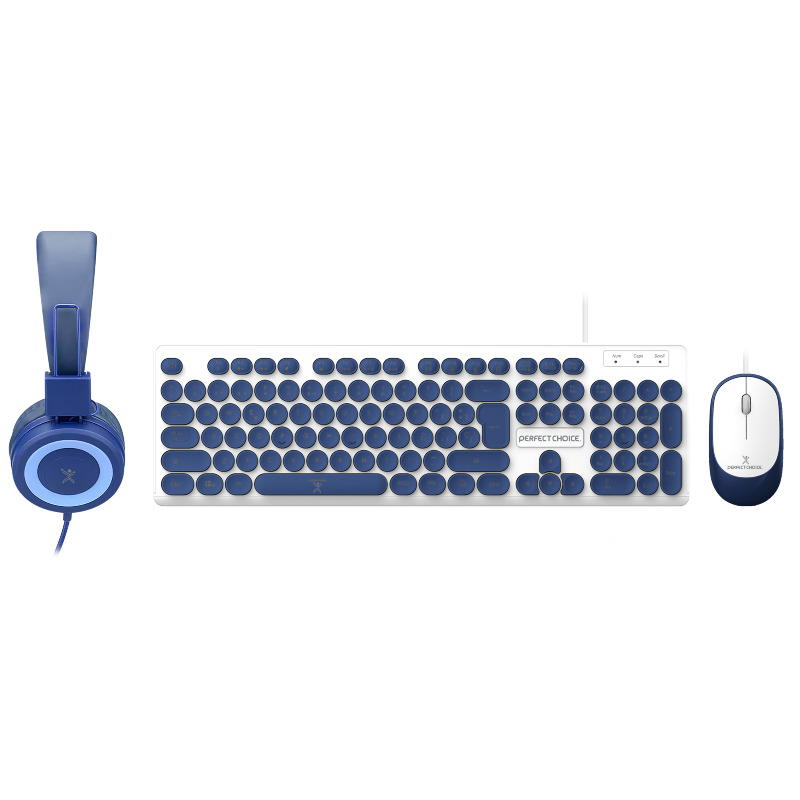 Kit alámbrico mouse+teclado azul perfect kids farben pc-201731