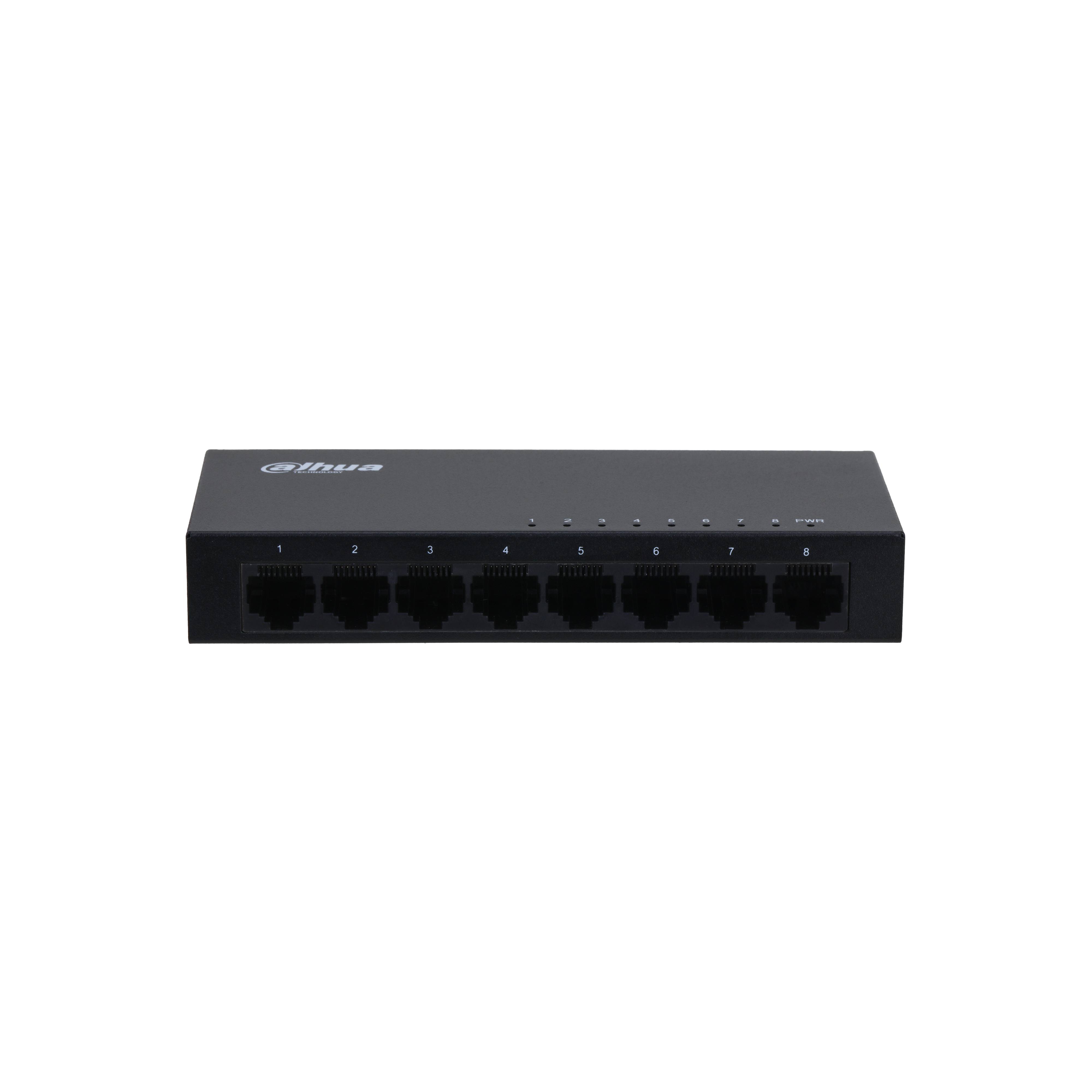 Dahua pfs3008-8gt switch gigabit de 8 puertos no administrable - capa 2, 10/100/1000 base-t, carcasa metalica, switching 16g