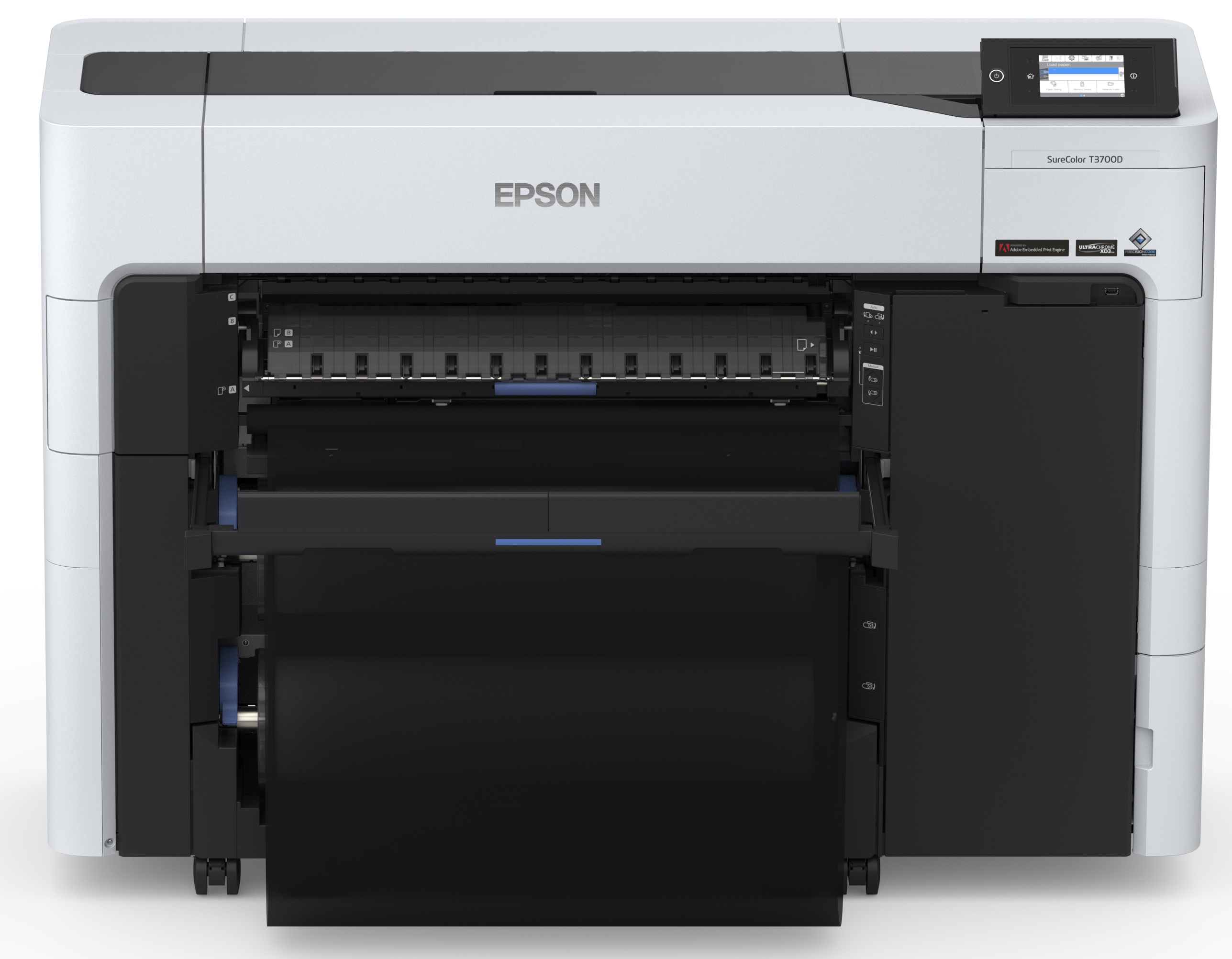 Epson surecolor t3770dr (sct3770dr) de 24 pulgadas doble rollo o rebobinador de 5 tintas y adobe postscript