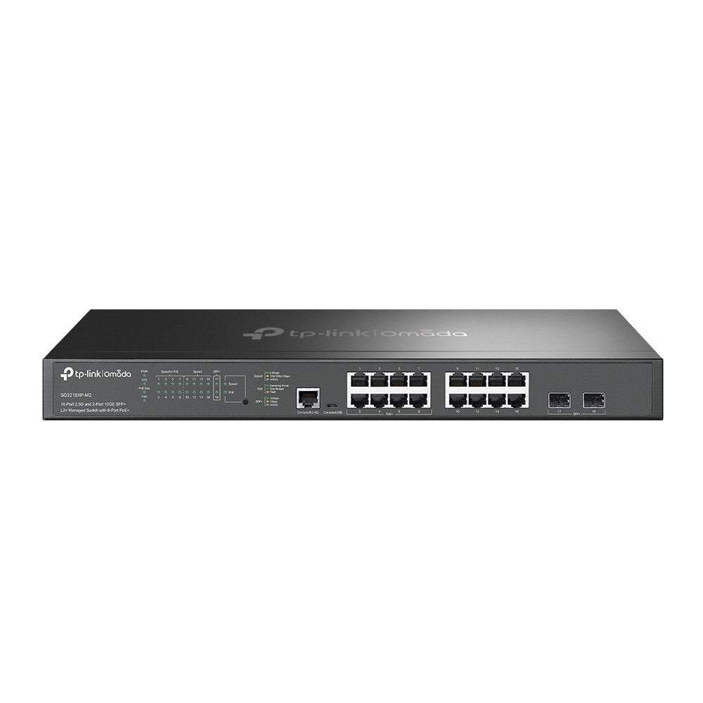 Switch omada l2+ de 16 puertos a 2.5g y 2 sfp+ a 10g - con 8 poe+