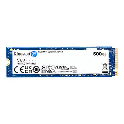 Unidad de estado solido kingston nv3 500gb m.2 2280 nvme pcie gen 4x4 r.5000mb/s w.3000mb/s