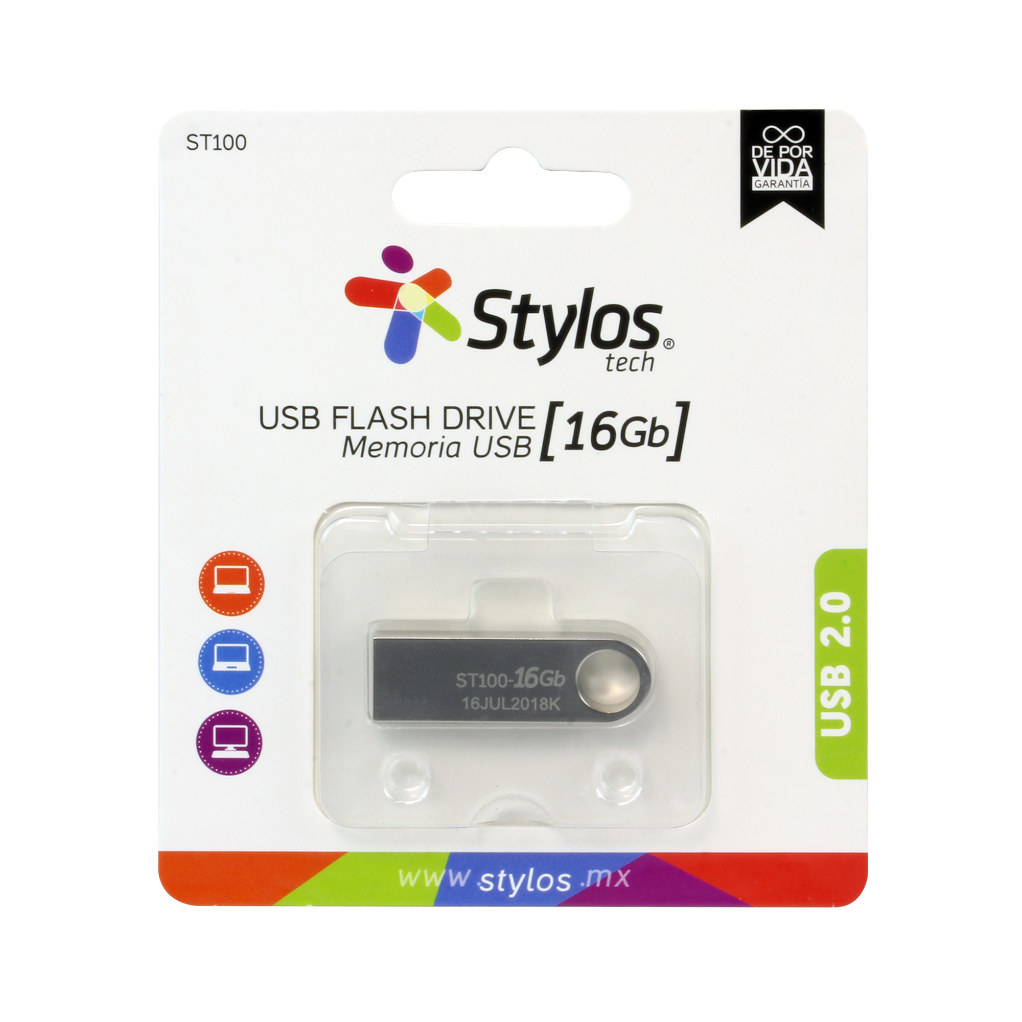 Memoria usb 16gbb stylos. stmusb2b